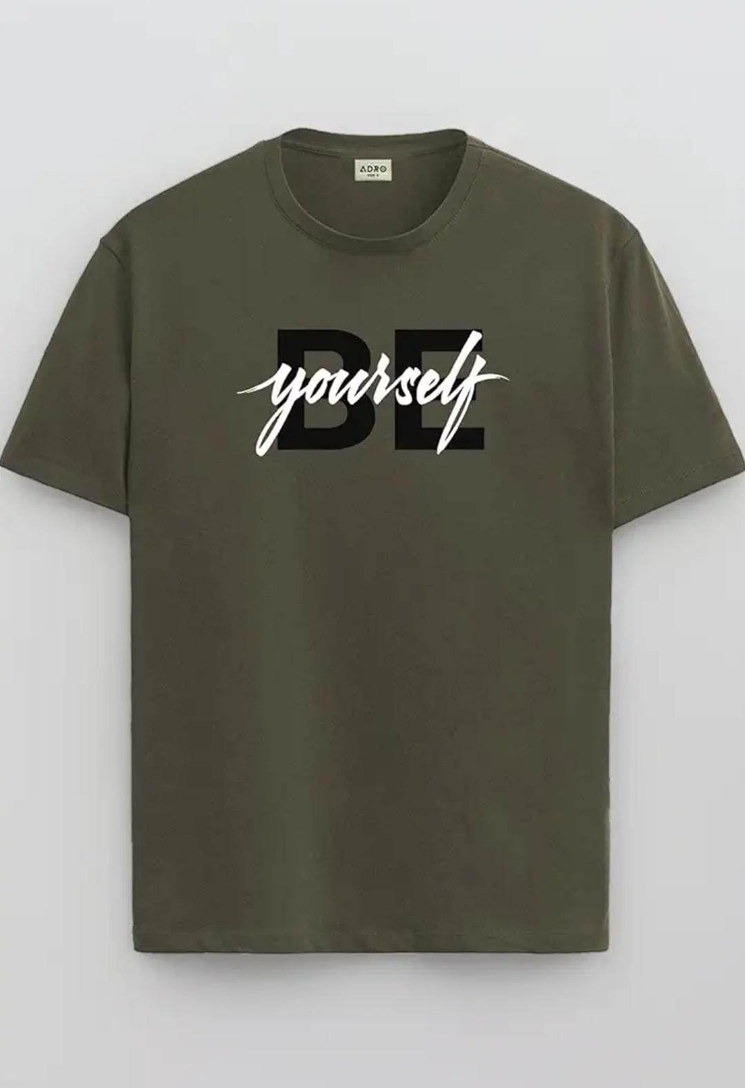 Olive “Be Yourself” Graphic T-Shirt